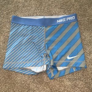 Nike grey and blue spandex size 4